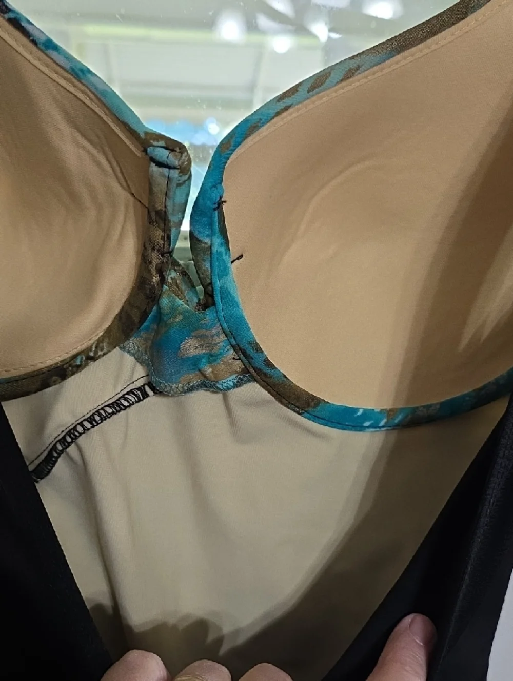 Miracle Suit Women's Swimsuit Black/Aqua Metallic Snakeskin Underwire Bra Sz 12 - Picture 7 of 10